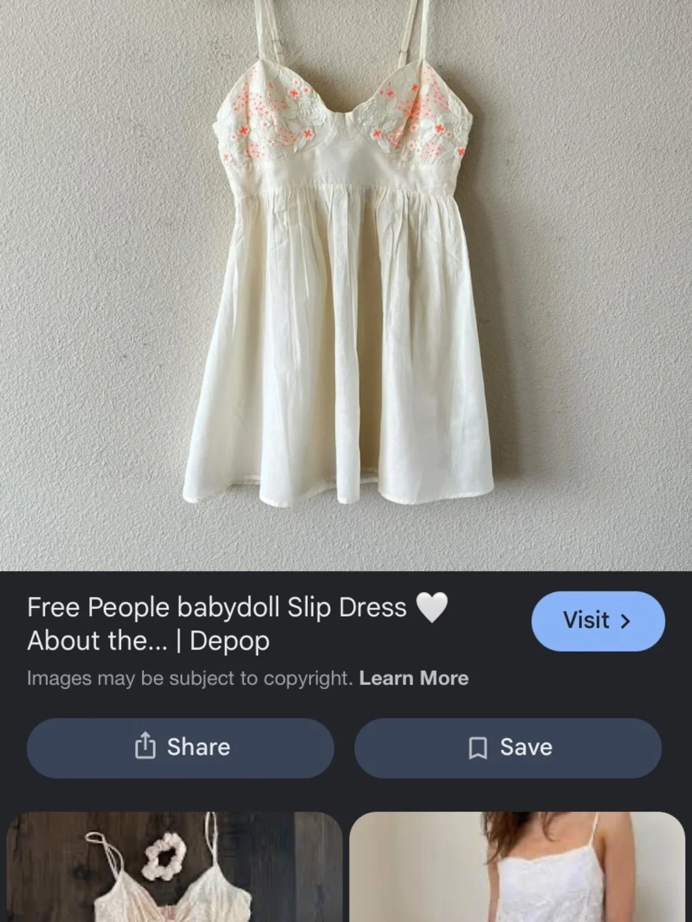 Free people baby doll dress embordried size small so cute